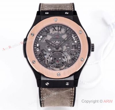 Swiss Copy Hublot Classic Fusion Skull Limited Edition Watch Rose Gold Black 45mm